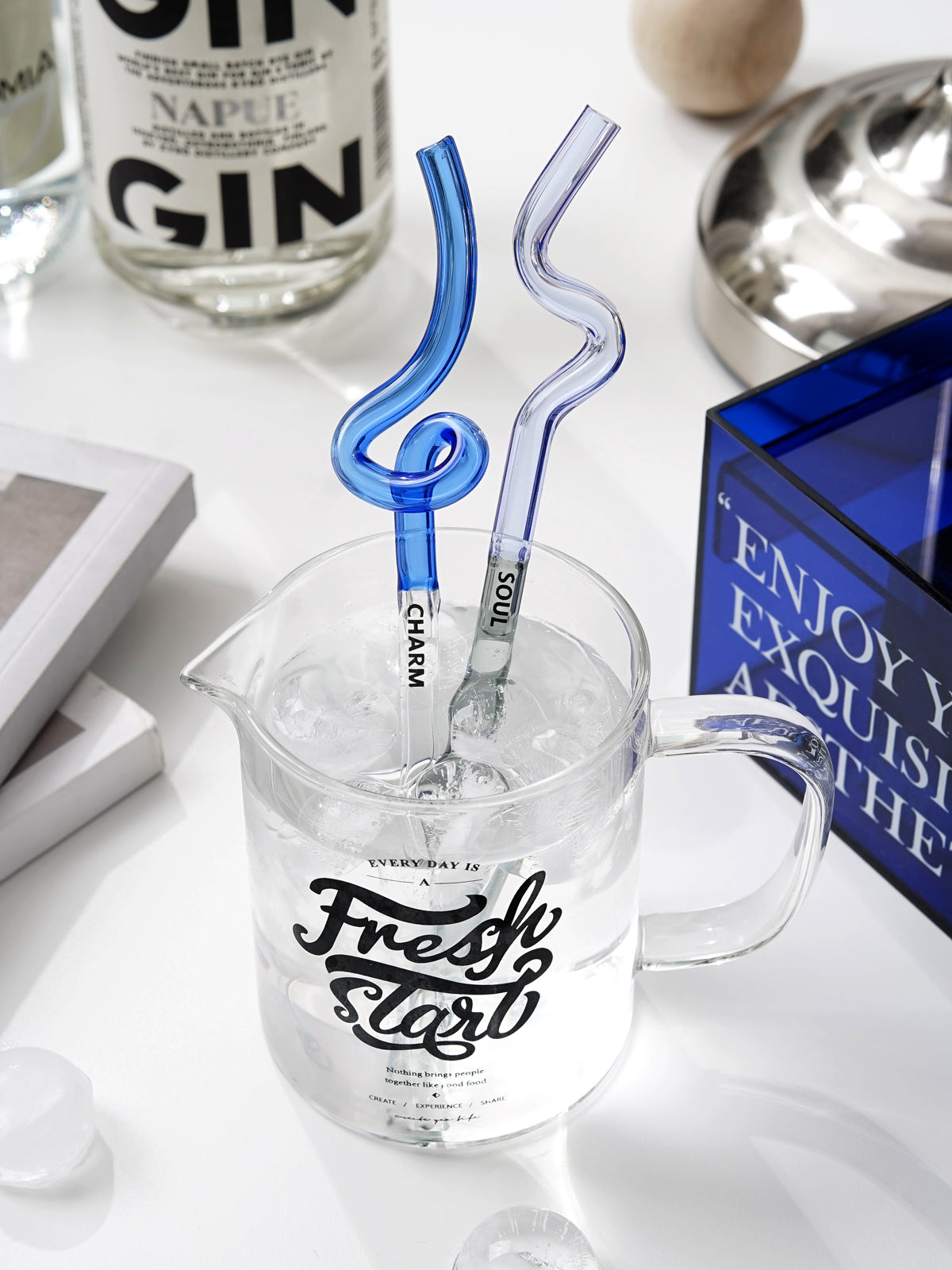 Reusable Bent Glass Straw, Colorful Borosilicate Glass Straw for Adults and Kids, Suitable for Smoothies, Milk, Water, Juice, and Coffee