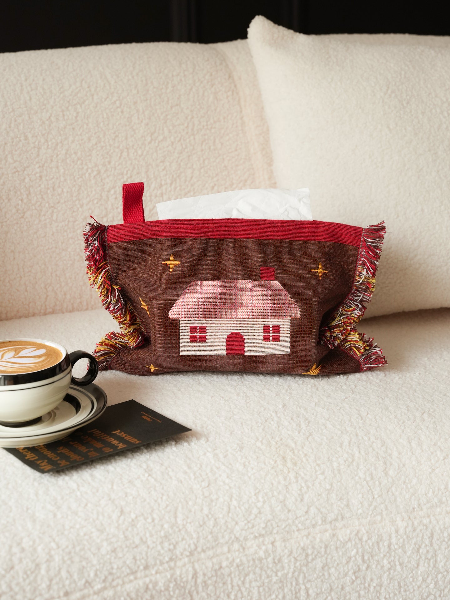 Cute Knitted Jacquard Tissue Box Cover - Soft Tissue Holder & Pouch