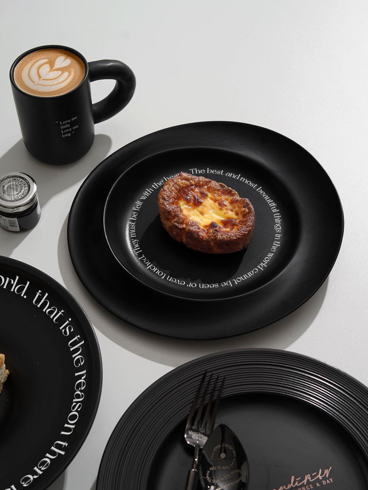 10" Dinner Plates, Premium Glossy Black Ceramic. Suitable for dessert, salad, appetizer, small lunch, breakfast, steak. Dishwasher and microwave safe. Ideal for Michelin-level presentation.