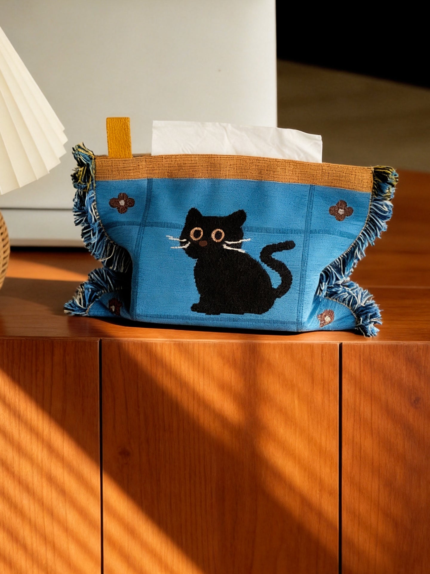Cute Knitted Jacquard Tissue Box Cover - Soft Tissue Holder & Pouch