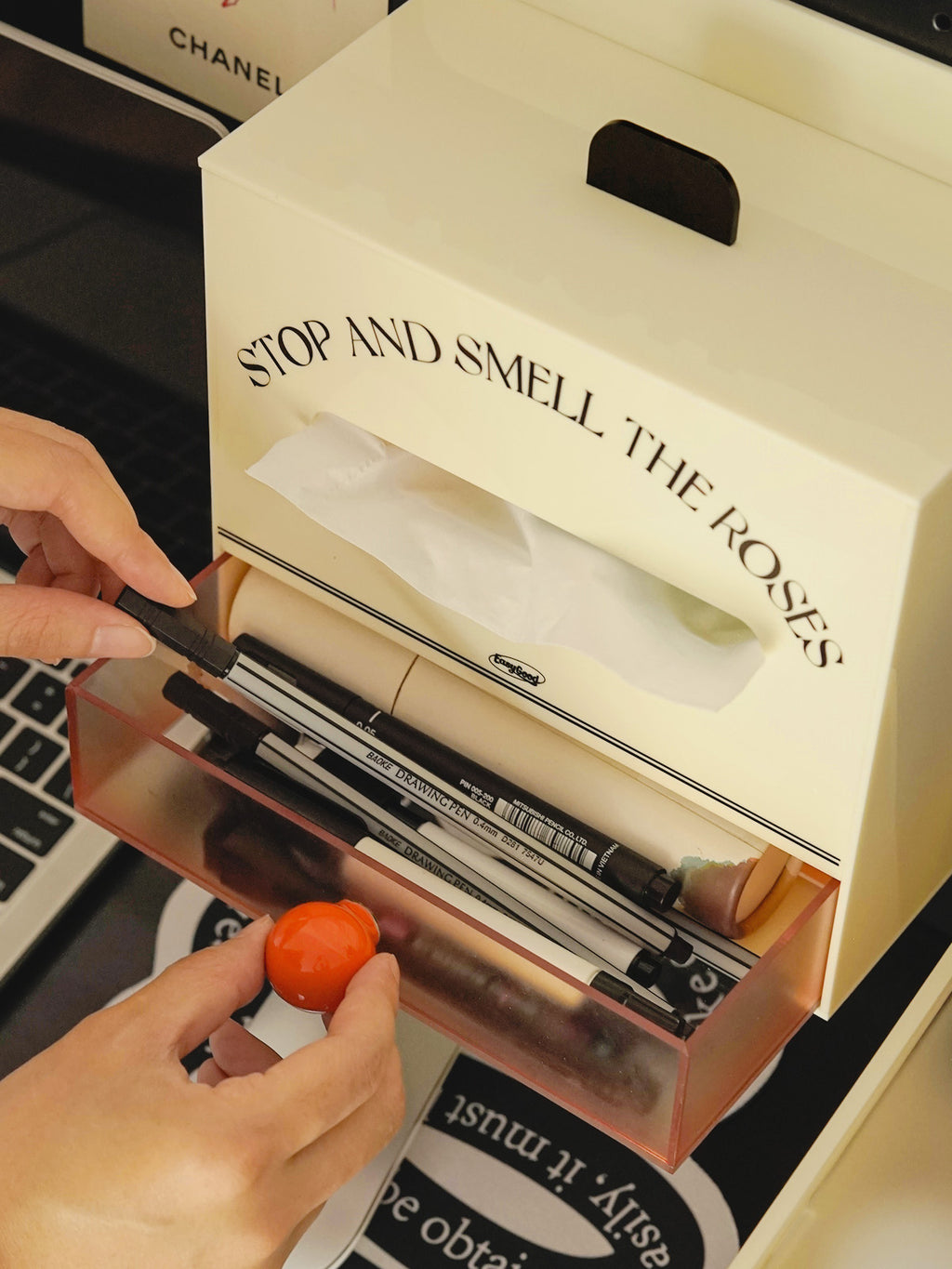 Acrylic Magnetic Organizer Box，Tissue Box