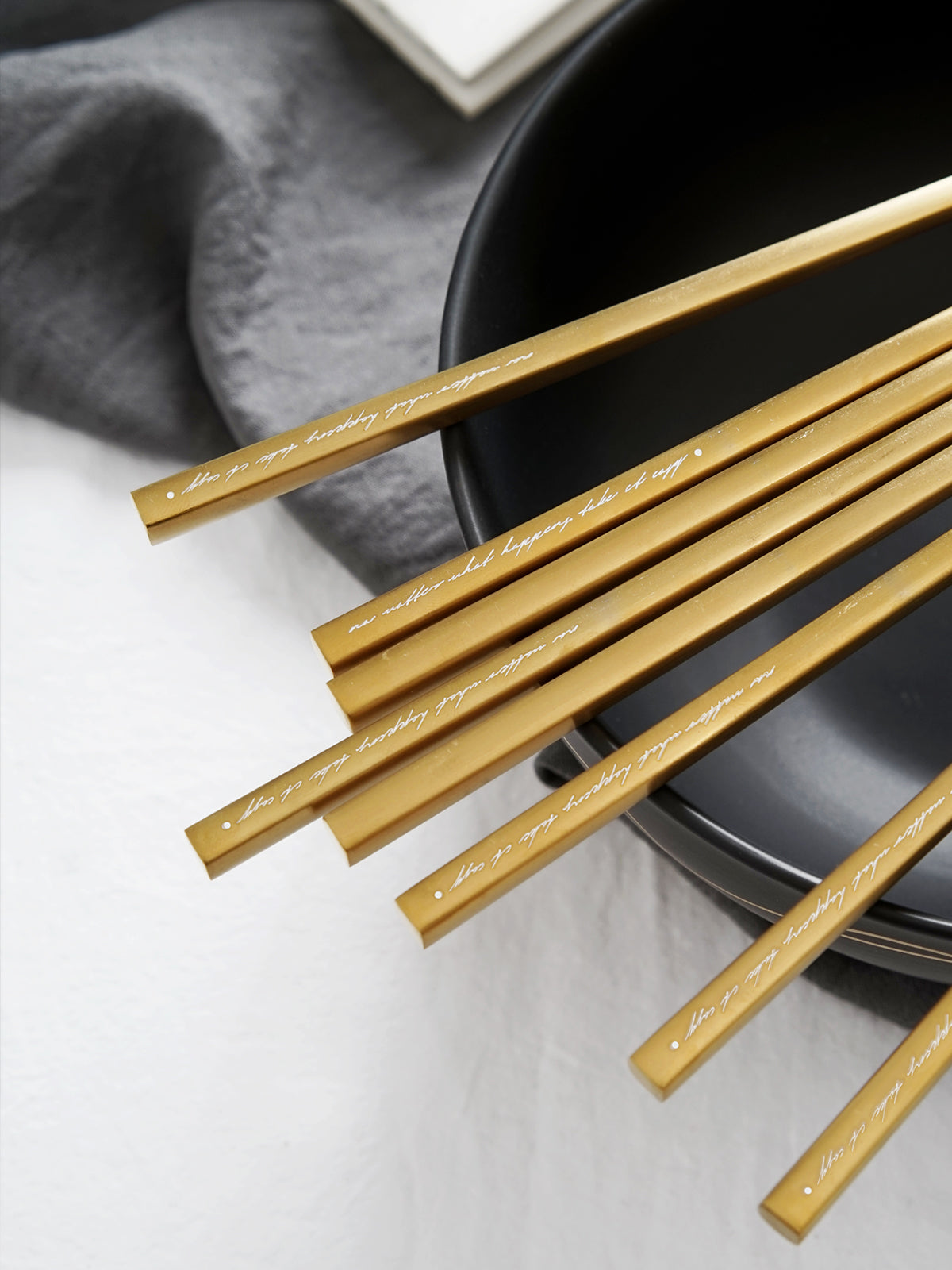 Metal Chopsticks, 5 Pairs Stainless Steel Chopstick，Non-Slip Sushi Chop sticks with Laser Engraving, Reusable Chopsticks for Cuisine