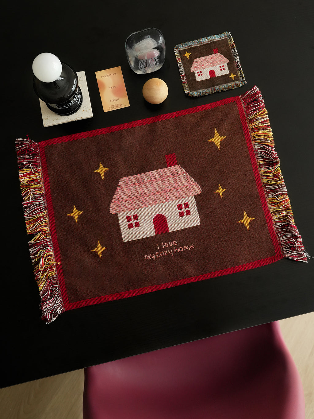 Multi-Functional Tassel Mat，Decorative Placemat ，Tea Tray Coaster