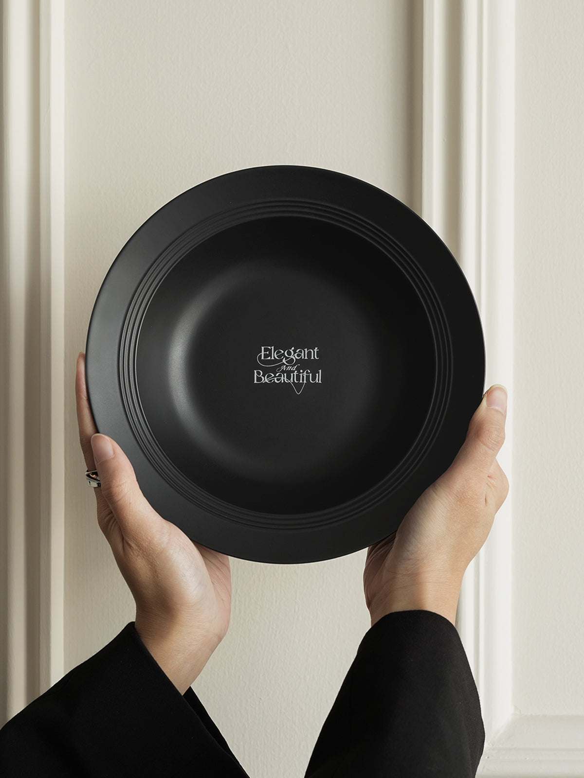 8" Pasta Bowl, Premium Glossy Black Ceramic. Suitable for dessert, salad, breakfast, cereal, and soup. Dishwasher and microwave safe.Ideal for Michelin-level presentation.