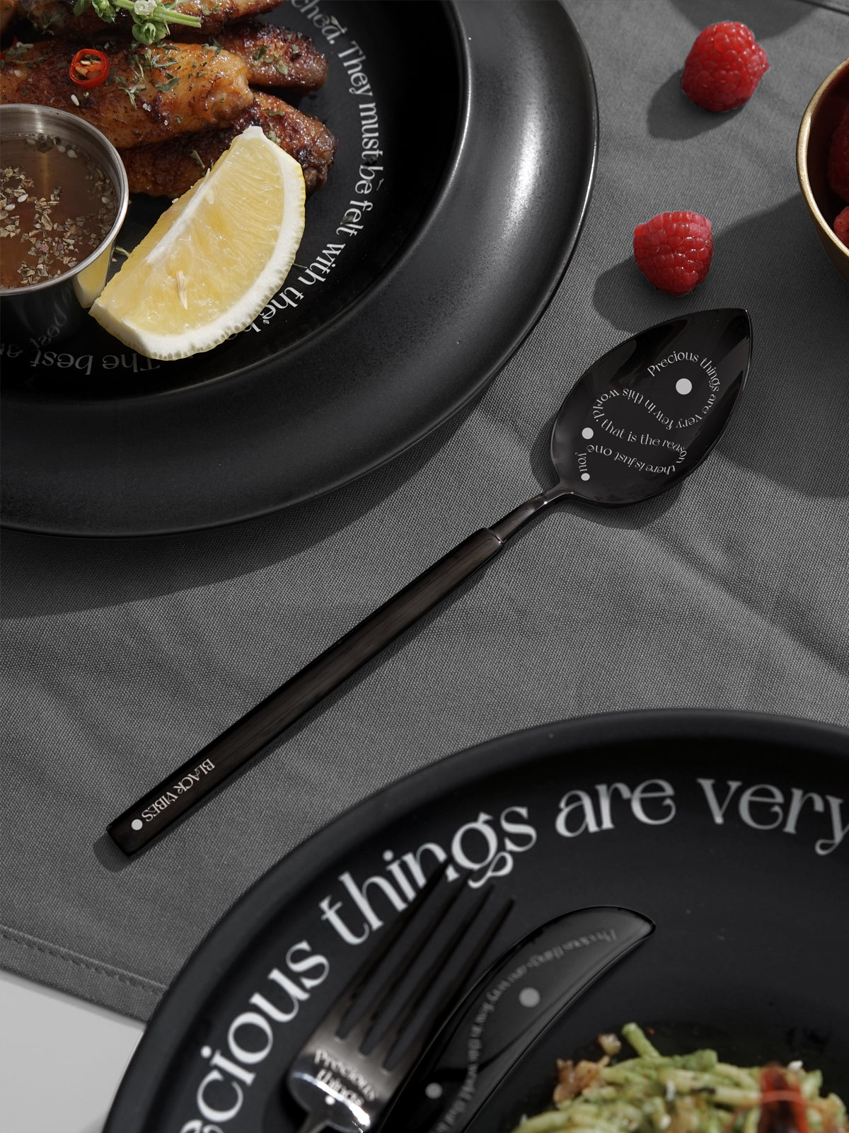 Stylish & Modern Flatware Set - Black Polished Stainless Steel Utensils Service for 3, with Dinner Knife, Dinner Spoon, Dinner Fork, 3 Piece Place Setting