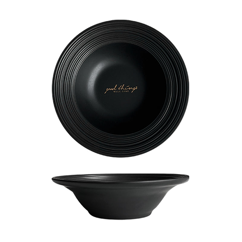 Matte Relief Ceramic Series, featuring soup plates, dinner plates, rice bowls, and soup bowls. Suitable for salads, desserts, steaks, pasta, and main courses. Dishwasher and microwave safe.