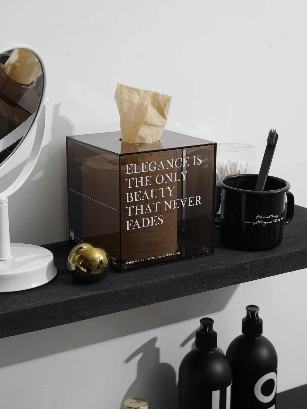 Acrylic Tissue Box Holder, Square Dispenser for Facial Tissues. Perfect for Bathrooms, Desks, Countertops, Vanities, Bedrooms, and Nightstands