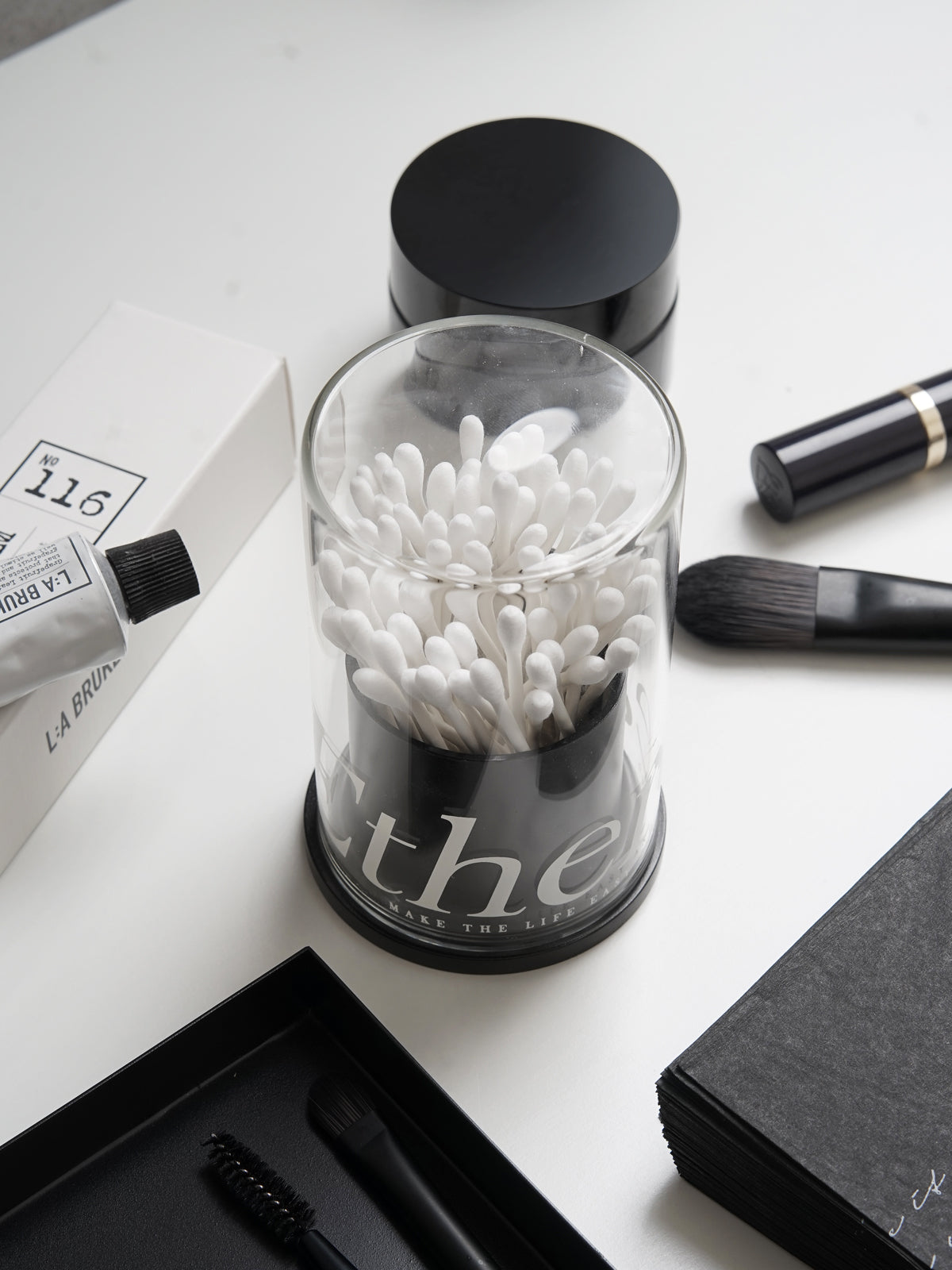 Bathroom Organizers and Storage, Cotton Swab and Toothpick Holder ,Bathroom Containers for Floss Pick，Living Room Table Decorations