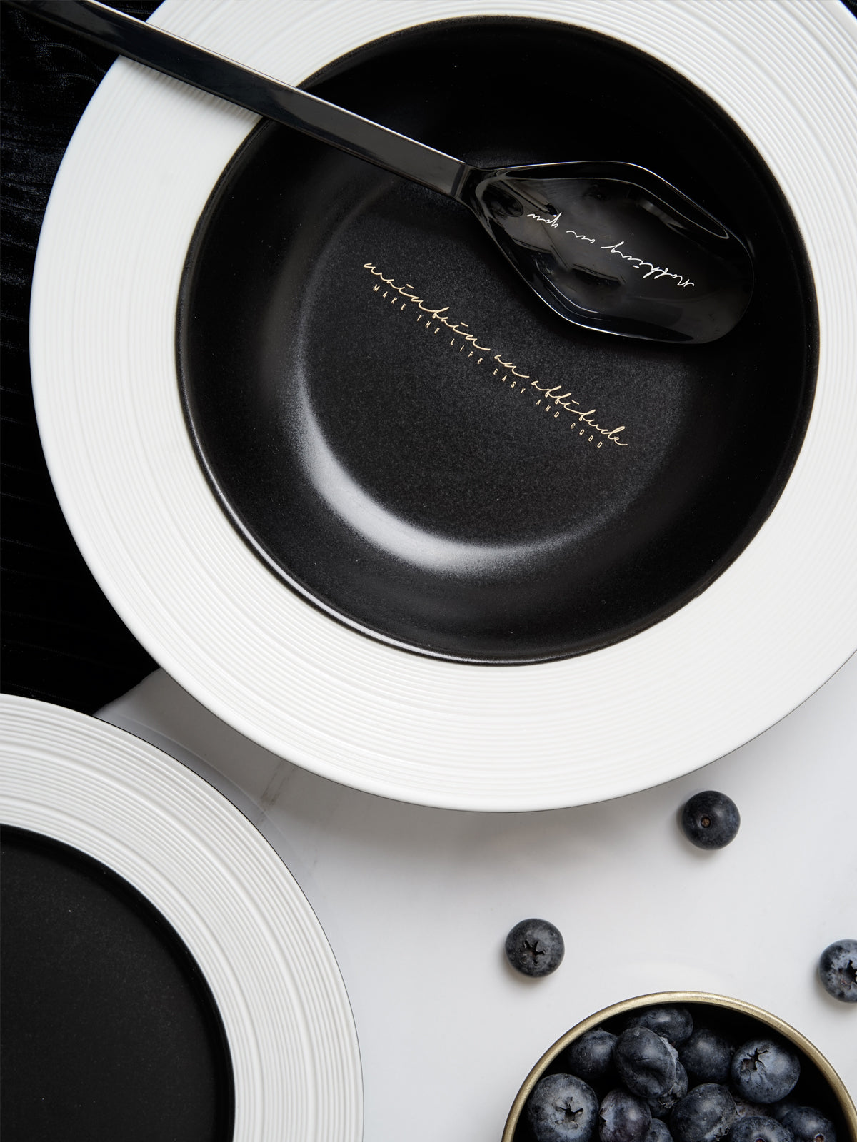 8.4" Dinner Plates with Relief Patterns, For Dessert, Salad, Appetizer, Small Lunch, Breakfast,Steak, Stylish Matte Black Ceramic Plates, Dishwasher and Microwave Safe