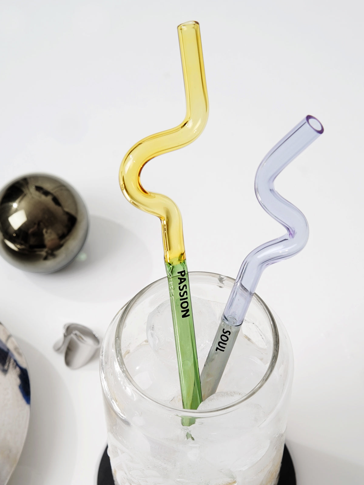 Reusable Bent Glass Straw, Colorful Borosilicate Glass Straw for Adults and Kids, Suitable for Smoothies, Milk, Water, Juice, and Coffee