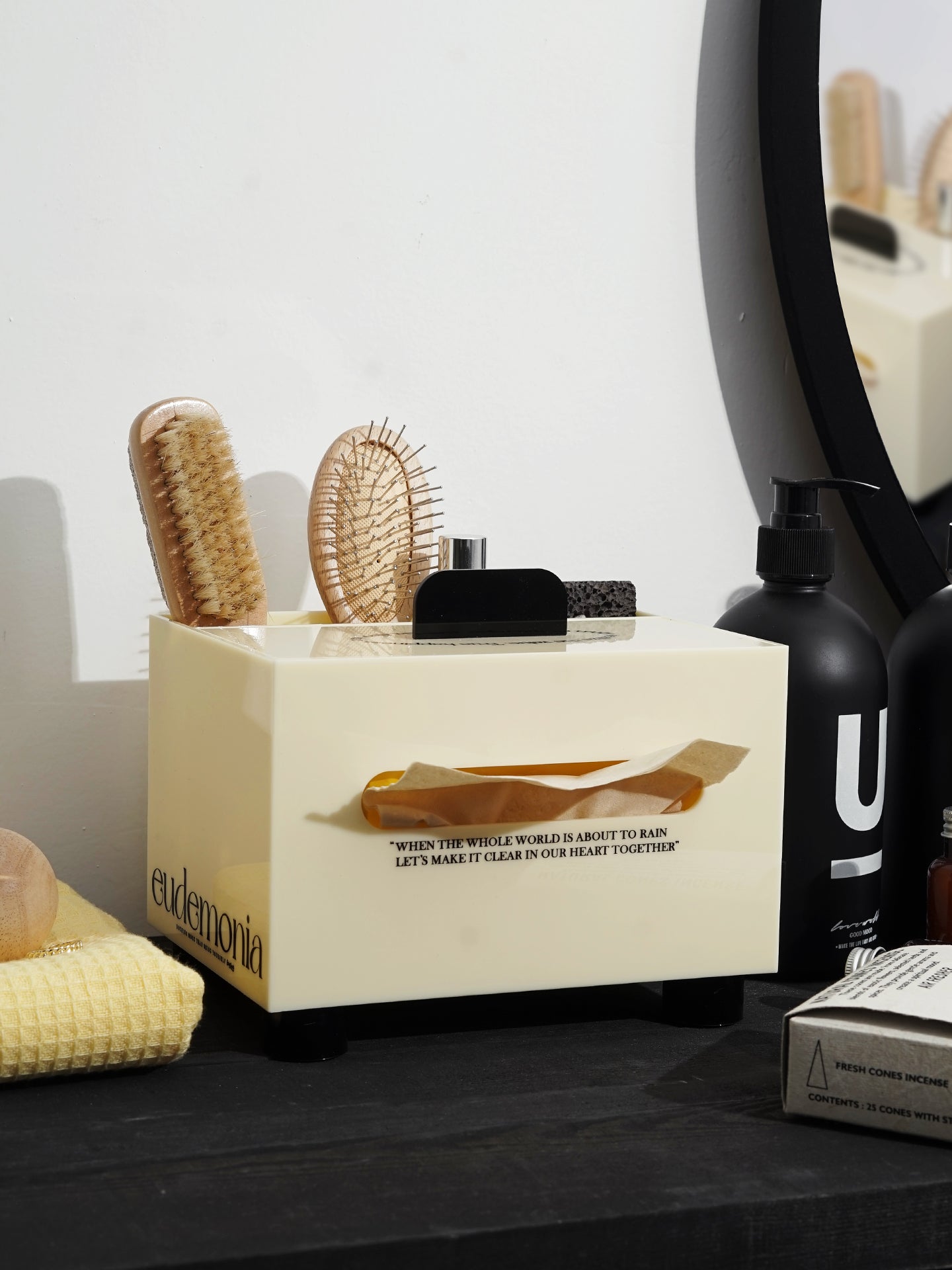 Acrylic Desktop Tissue Box & Organizer