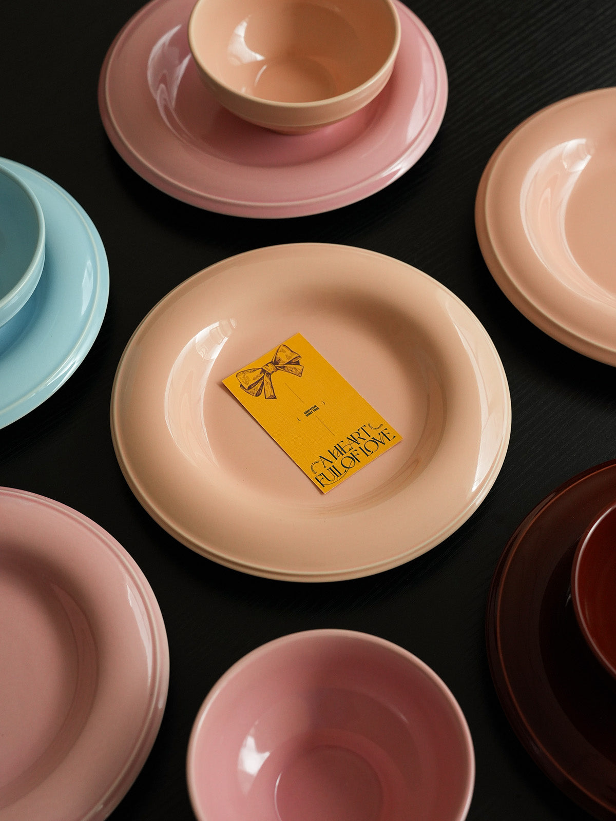 Colorful Ceramic 8.5" Dinner Plate & 5" Bowl Set