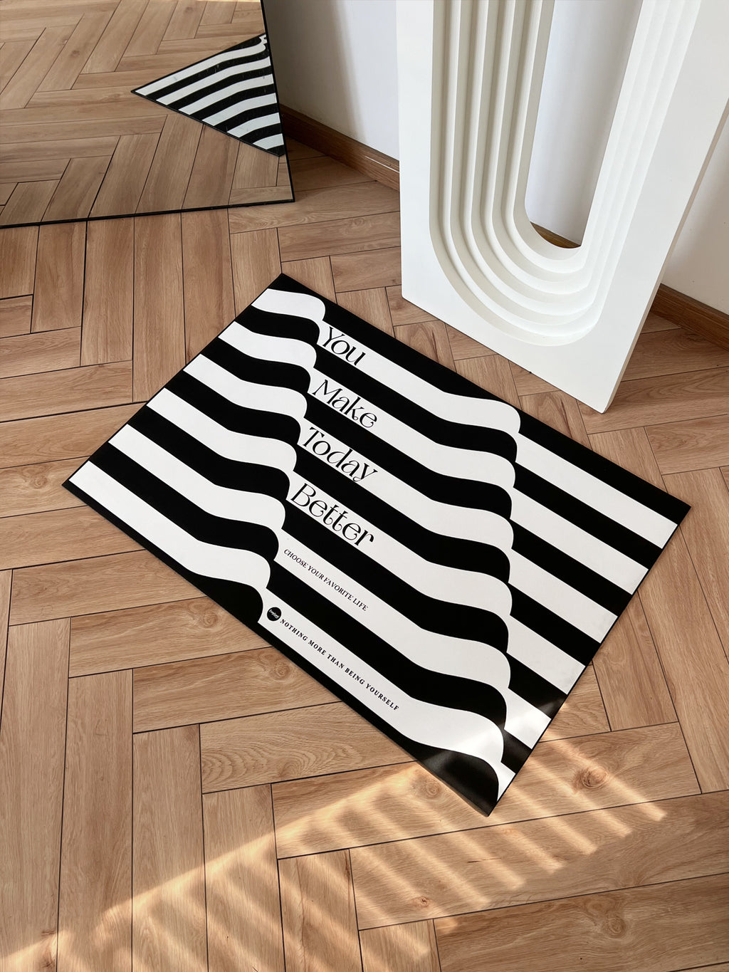 Quick Drying Bathroom Mat - Modernized Fast Water Absorbing Nonslip Resistant Thin Mats - Instant Self Dry Quick-Dry Non Slip Rubber Flat Floor Rugs - Modern Home Shower Bath Bathtub Bathmats