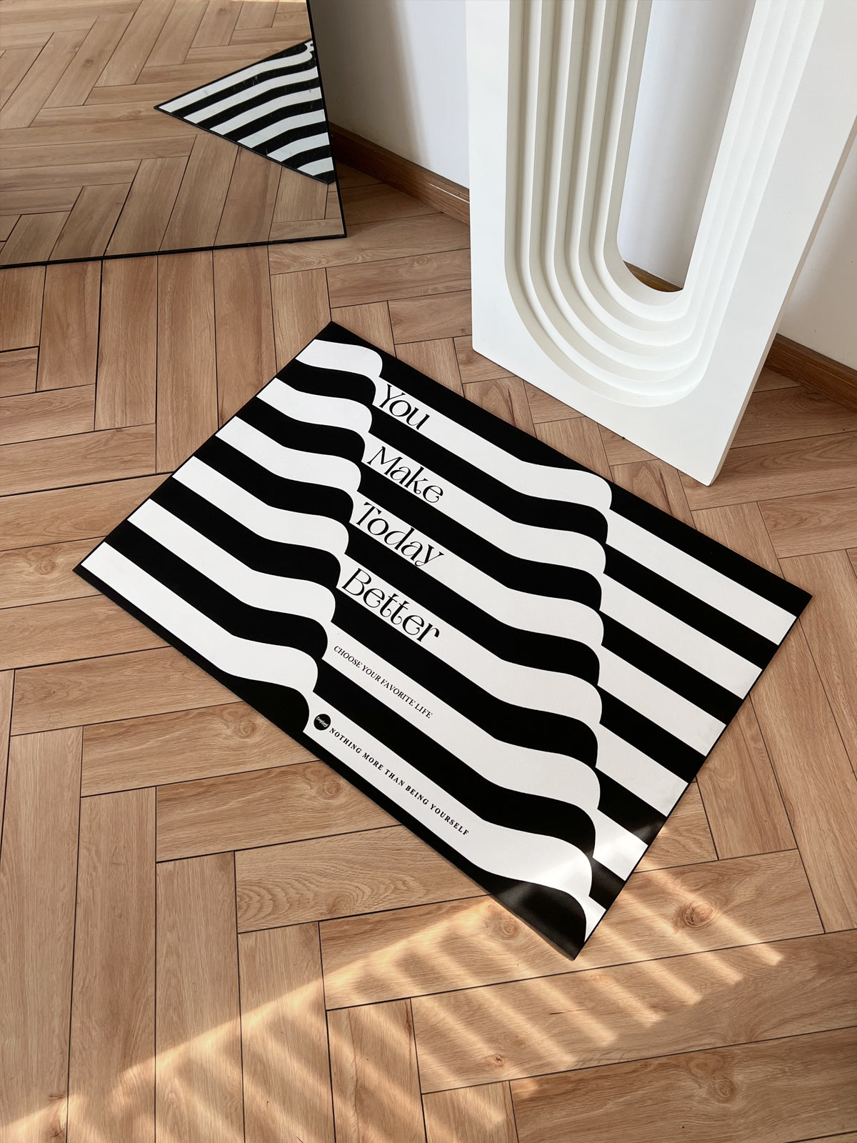 Quick Drying Bathroom Mat - Modernized Fast Water Absorbing Nonslip Resistant Thin Mats - Instant Self Dry Quick-Dry Non Slip Rubber Flat Floor Rugs - Modern Home Shower Bath Bathtub Bathmats