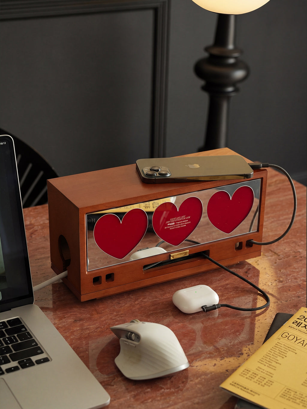 Wooden Cable Organizer Box & Power Strip Hider
