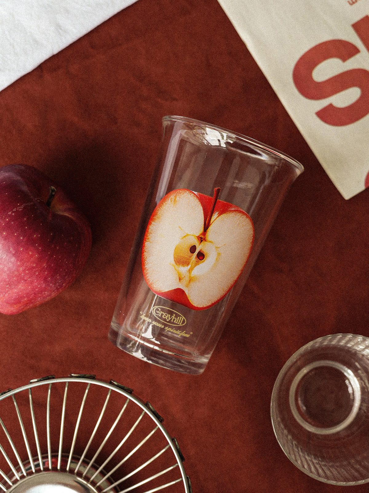 Apple Pattern Glass Cup Cold Drink Glassware