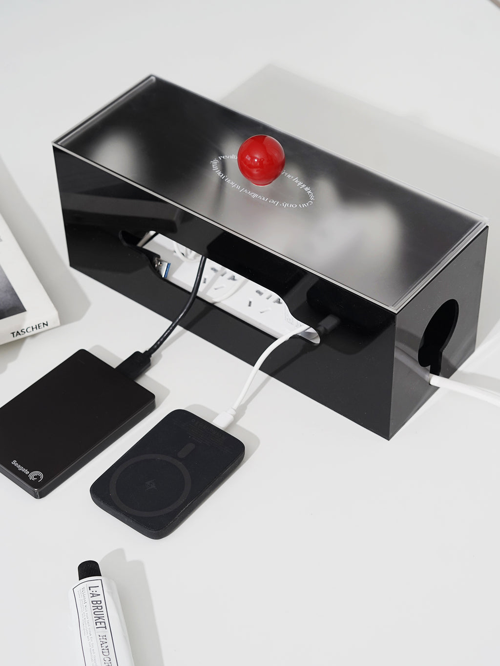 Acrylic Power Strip Storage Box,Cable Management Box,Cable Organizer Box & Power Strip Cover, Wire Organizer for Surge Protector Power Strip,TV Computer,Cable Wires of Home,Office