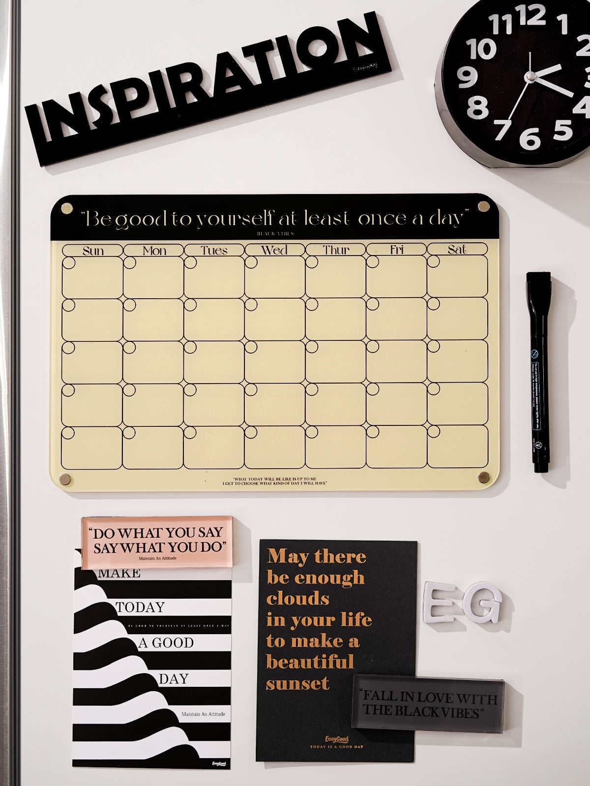 Acrylic Magnetic Dry Erase Board for Fridge，Planning Board Set, Clear Weekly Meal Planner with Whiteboard Memo, Menu Board for Kitchen