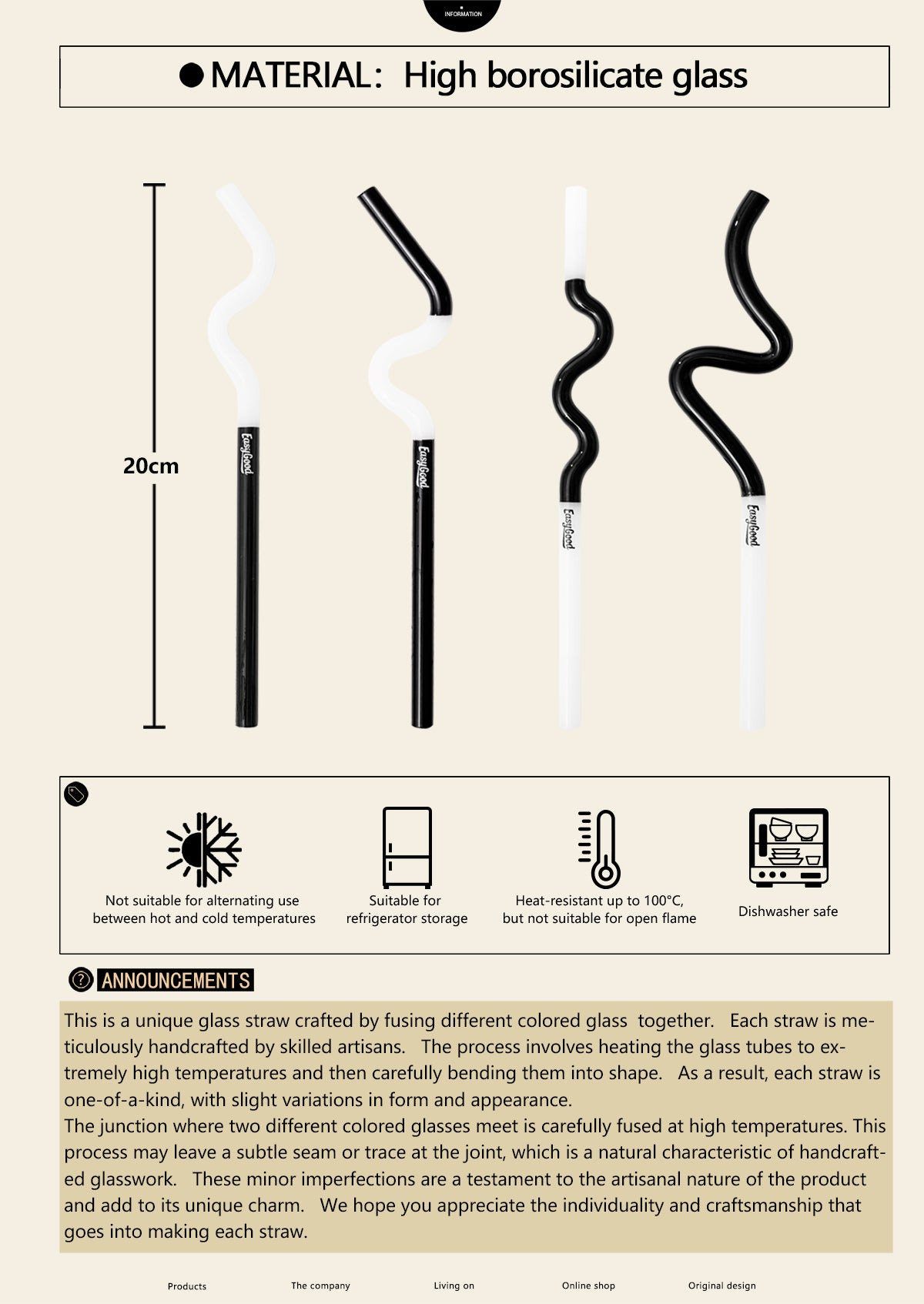 Reusable Bent Glass Straw, High Borosilicate Glass Straw for Adults and Kids, Suitable for Smoothies, Milk, Water, Juice, and Coffee