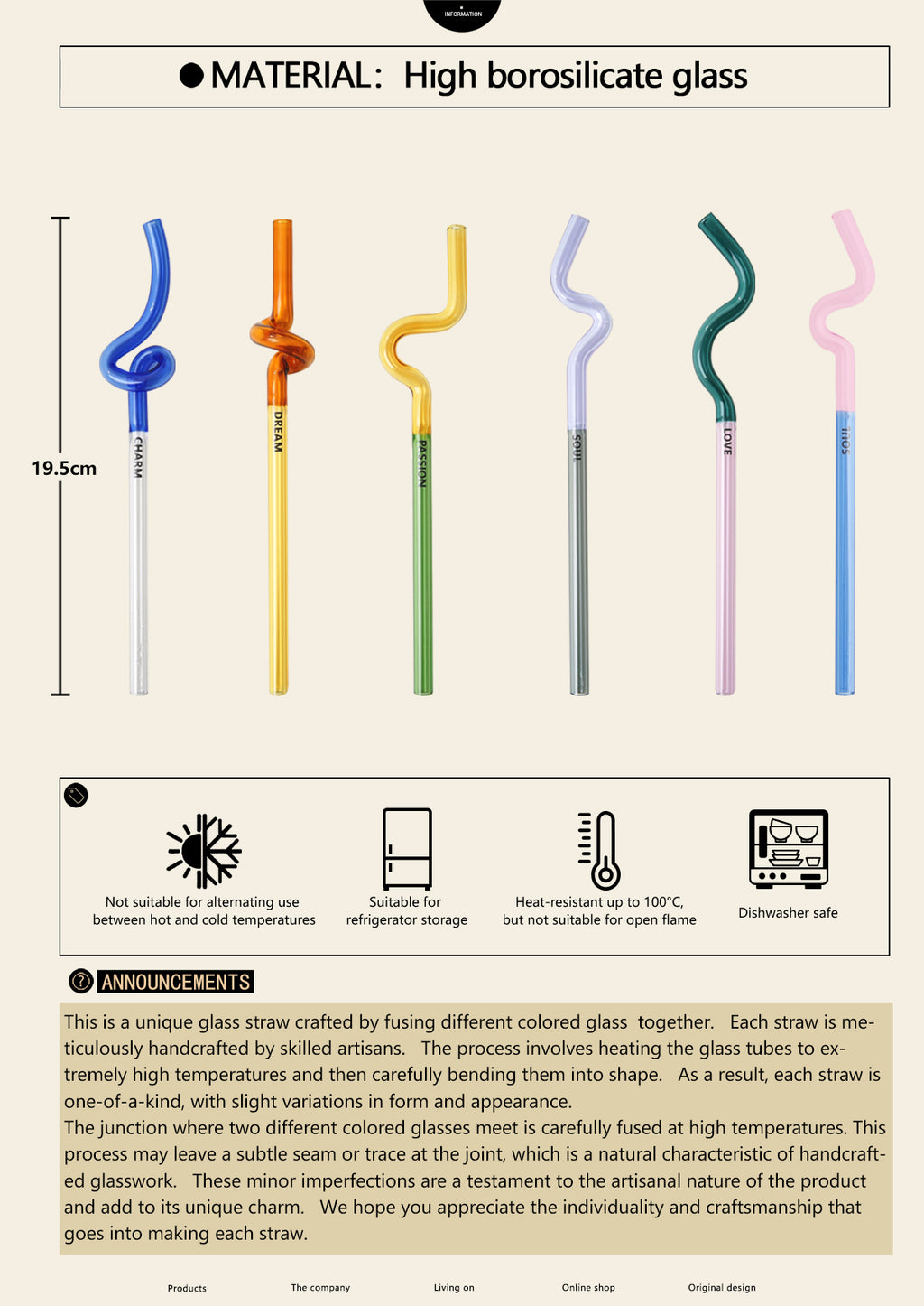 Reusable Bent Glass Straw, Colorful Borosilicate Glass Straw for Adults and Kids, Suitable for Smoothies, Milk, Water, Juice, and Coffee