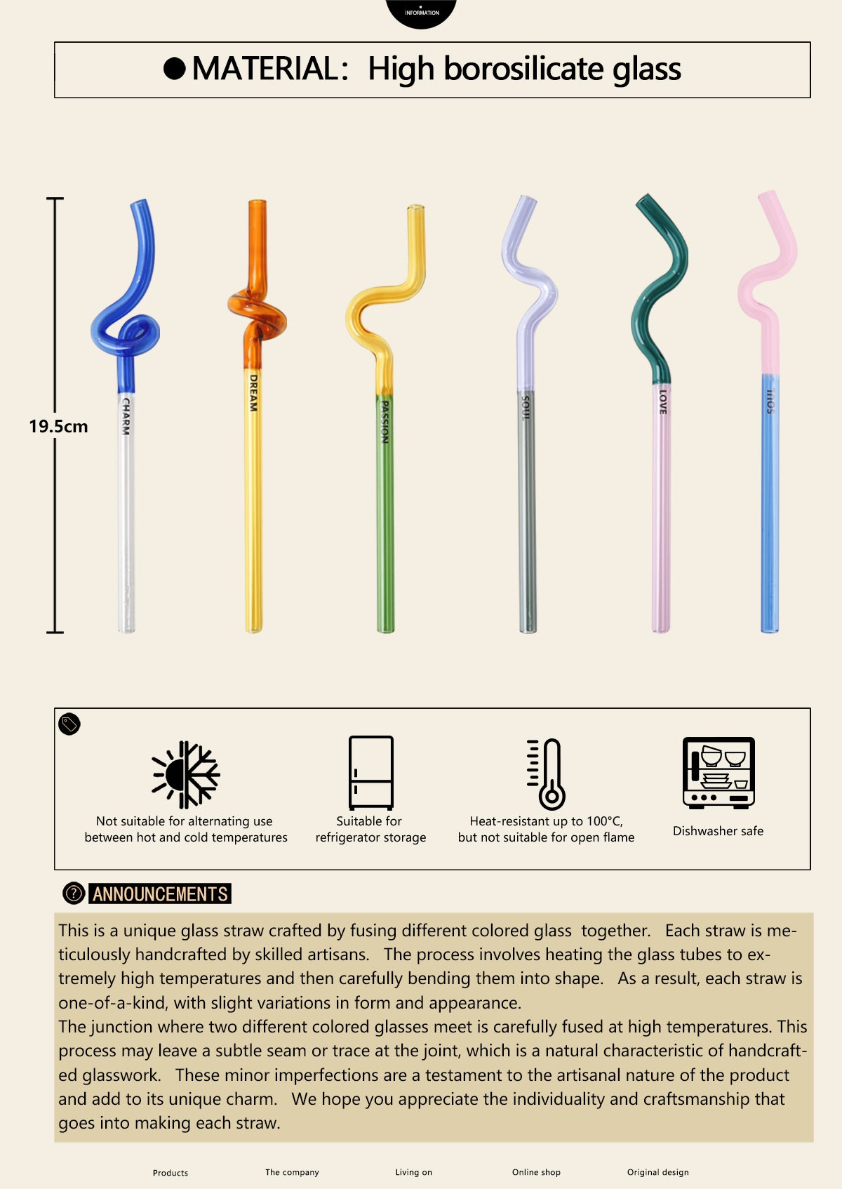 Reusable Bent Glass Straw, Colorful Borosilicate Glass Straw for Adults and Kids, Suitable for Smoothies, Milk, Water, Juice, and Coffee