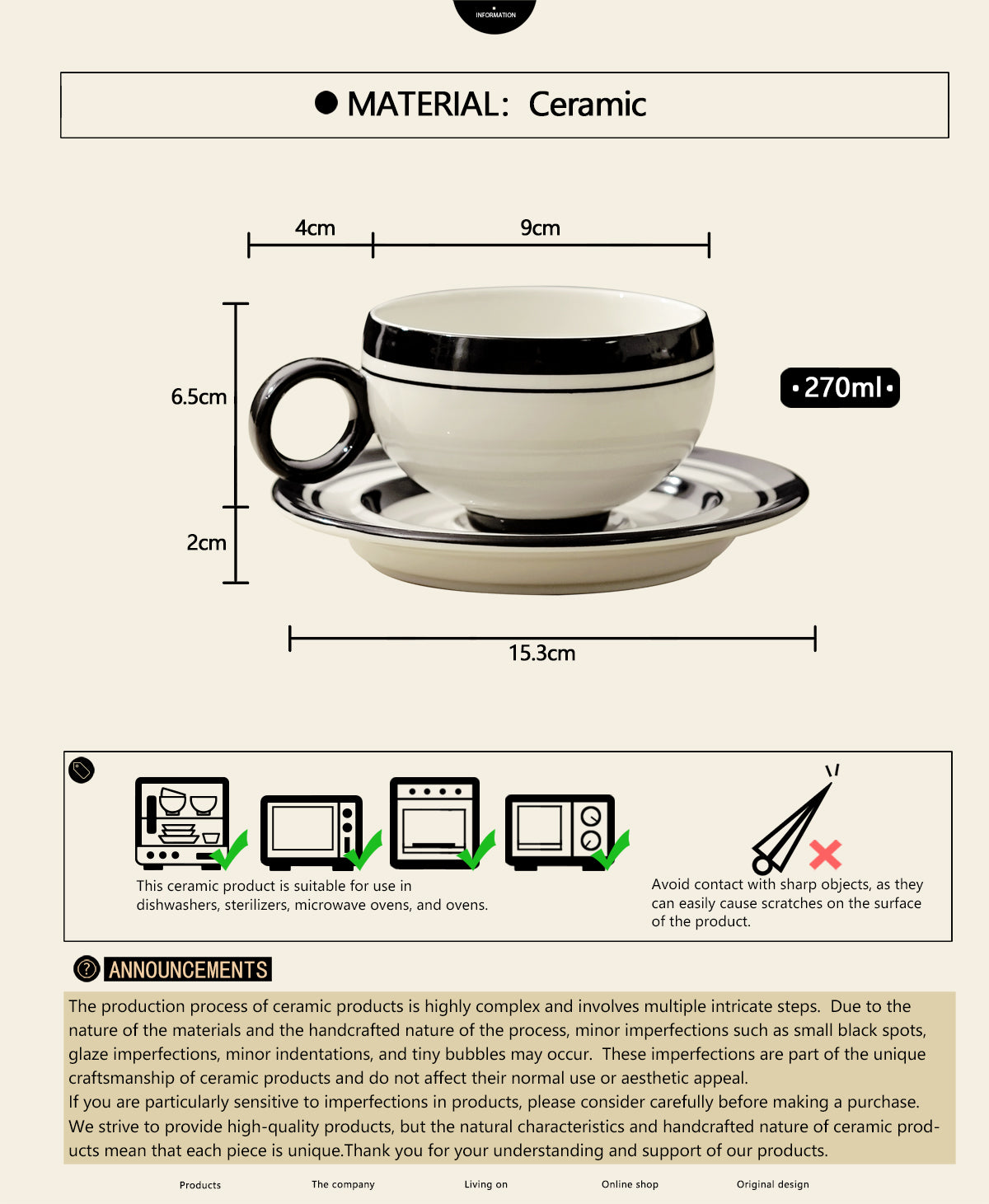 Ceramic Coffee and Tea Mug – Cute Cup and Saucer Perfect for Coffee Lovers Gifts and Kitchen Essentials