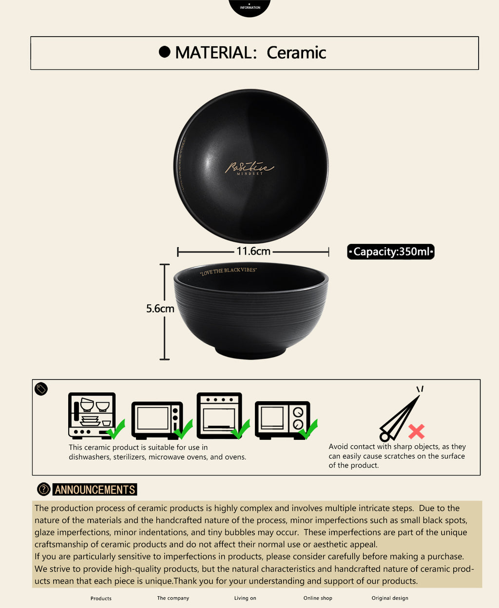 4.5"Ceramic Bowls with Relief Patterns,for Cereal, Soup, Rice, Pasta, Salad, Oatmeal,Breakfast, Stylish Matte Black Ceramic Bowls, Dishwasher and Microwave Safe