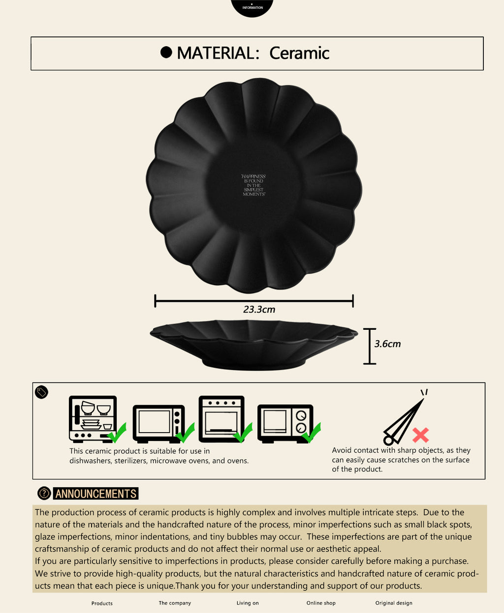 9.2" Dinner Plates, Premium Glossy Black Ceramic. Suitable for dessert, salad, breakfast, pasta, and main courses. Dishwasher and microwave safe.Ideal for Michelin-level presentation.