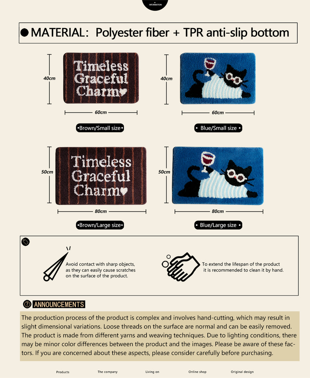 Adorable Cat Pattern Home Carpet, A Great Home Decor Item