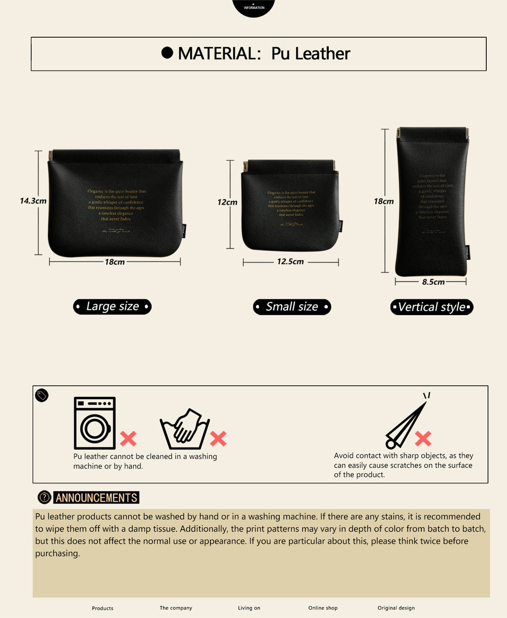 Automatic closure cosmetic organizer bag, travel-friendly, for storing data cables, miscellaneous items, passports, and coins.