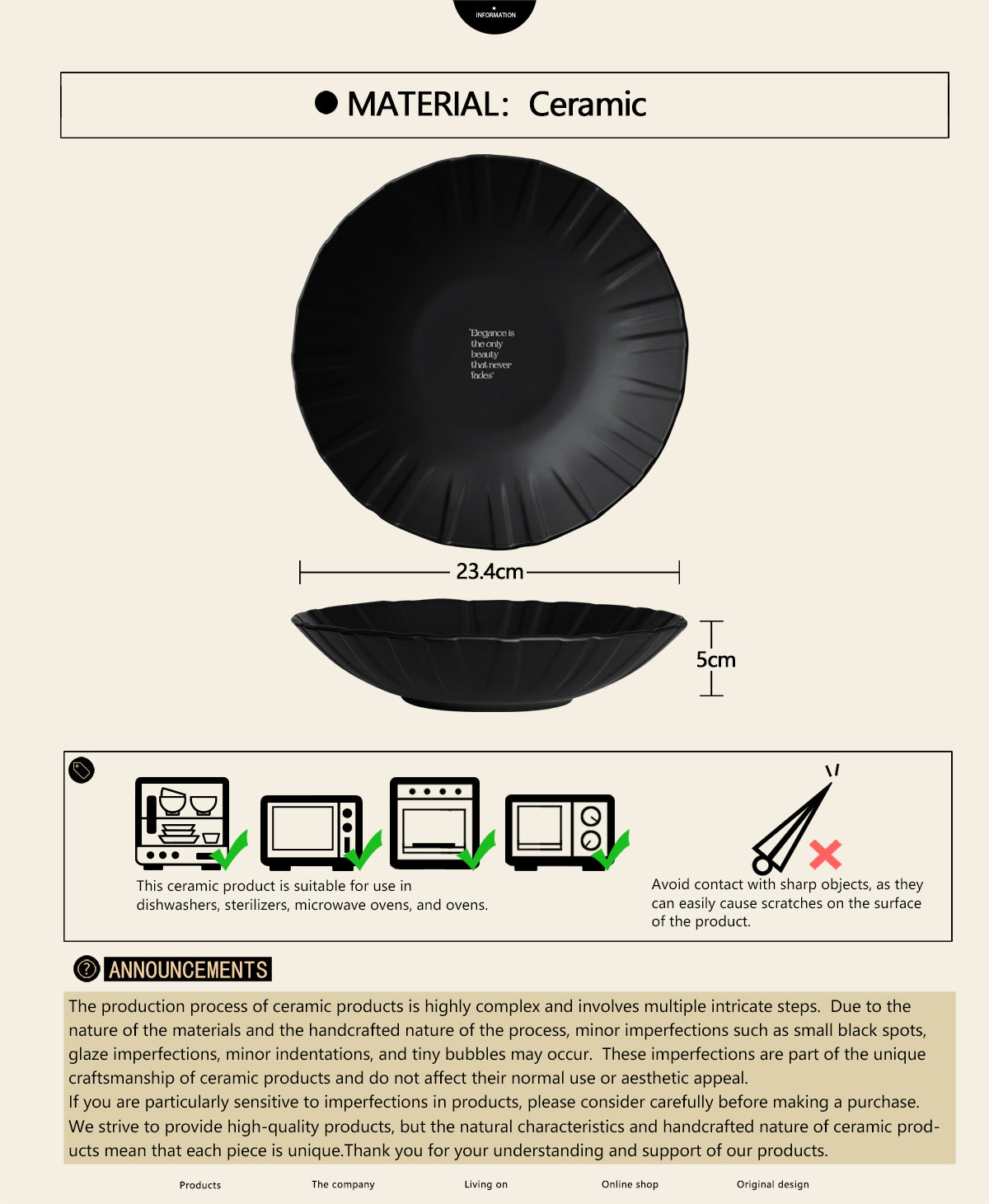 9.2" Dinner Plates, Premium Glossy Black Ceramic. Suitable for dessert, salad, breakfast, pasta, and main courses. Dishwasher and microwave safe.Ideal for Michelin-level presentation.