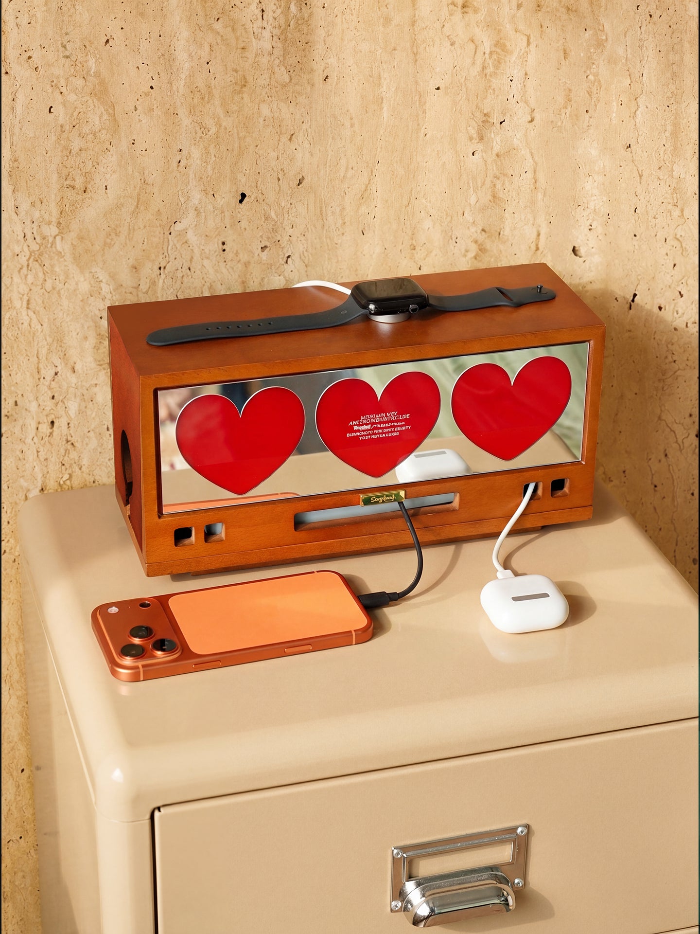 Wooden Cable Organizer Box & Power Strip Hider