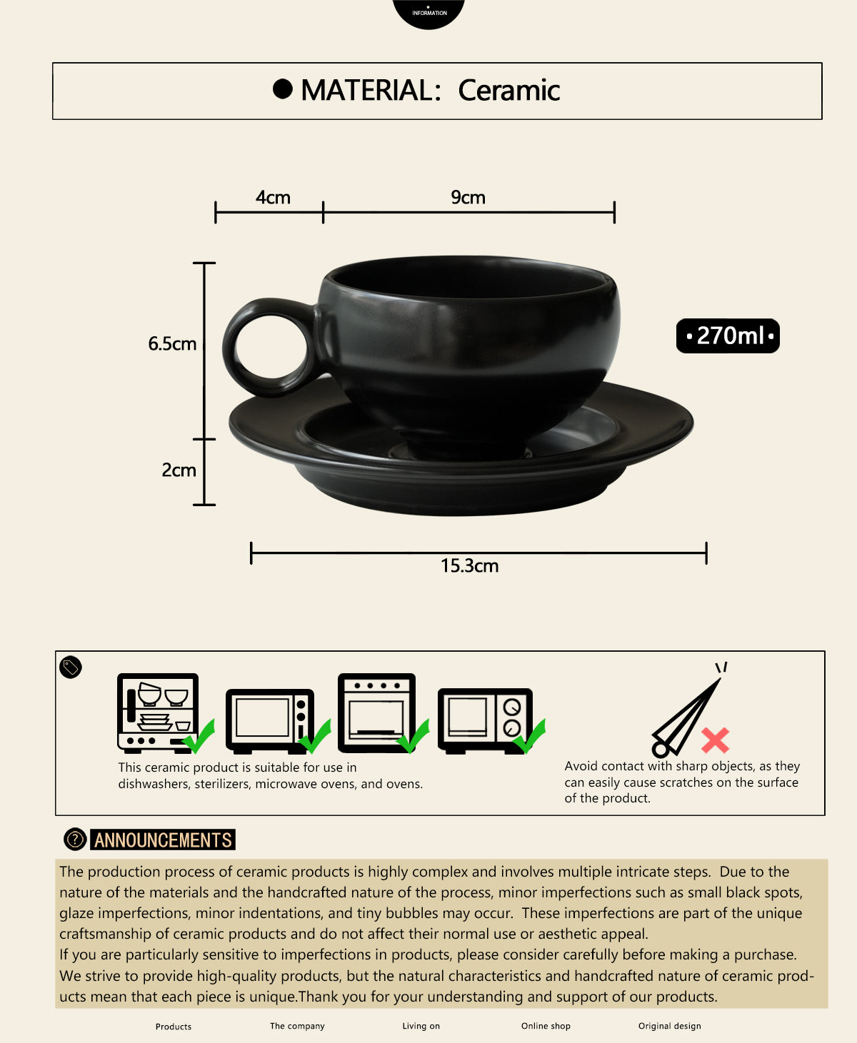 Ceramic Coffee and Tea Mug – Cute Cup and Saucer Perfect for Coffee Lovers Gifts and Kitchen Essentials