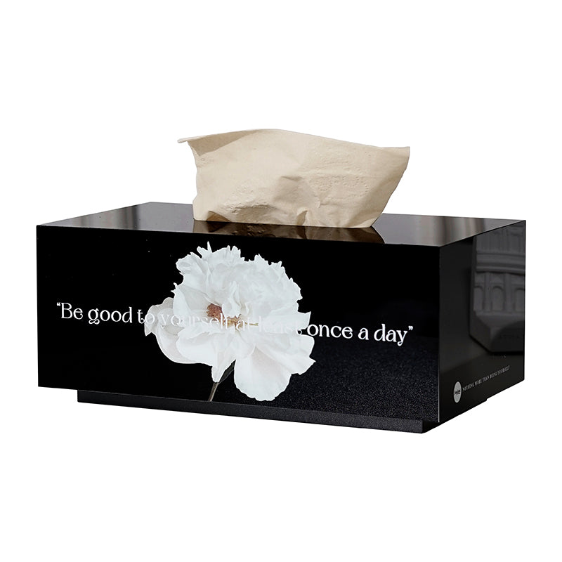 Acrylic tissue box with flower patterns: An elegant storage solution