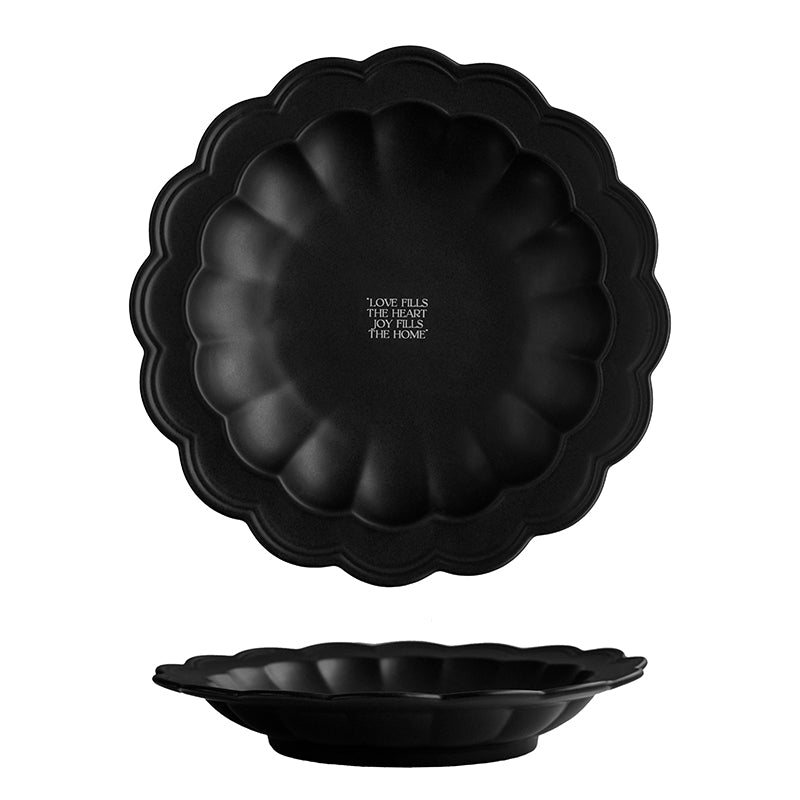 9.6" Dinner Plates, Premium Glossy Black Ceramic. Suitable for dessert, salad, breakfast, pasta, and main courses. Dishwasher and microwave safe.Ideal for Michelin-level presentation.