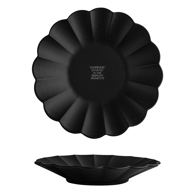 9.2" Dinner Plates, Premium Glossy Black Ceramic. Suitable for dessert, salad, breakfast, pasta, and main courses. Dishwasher and microwave safe.Ideal for Michelin-level presentation.