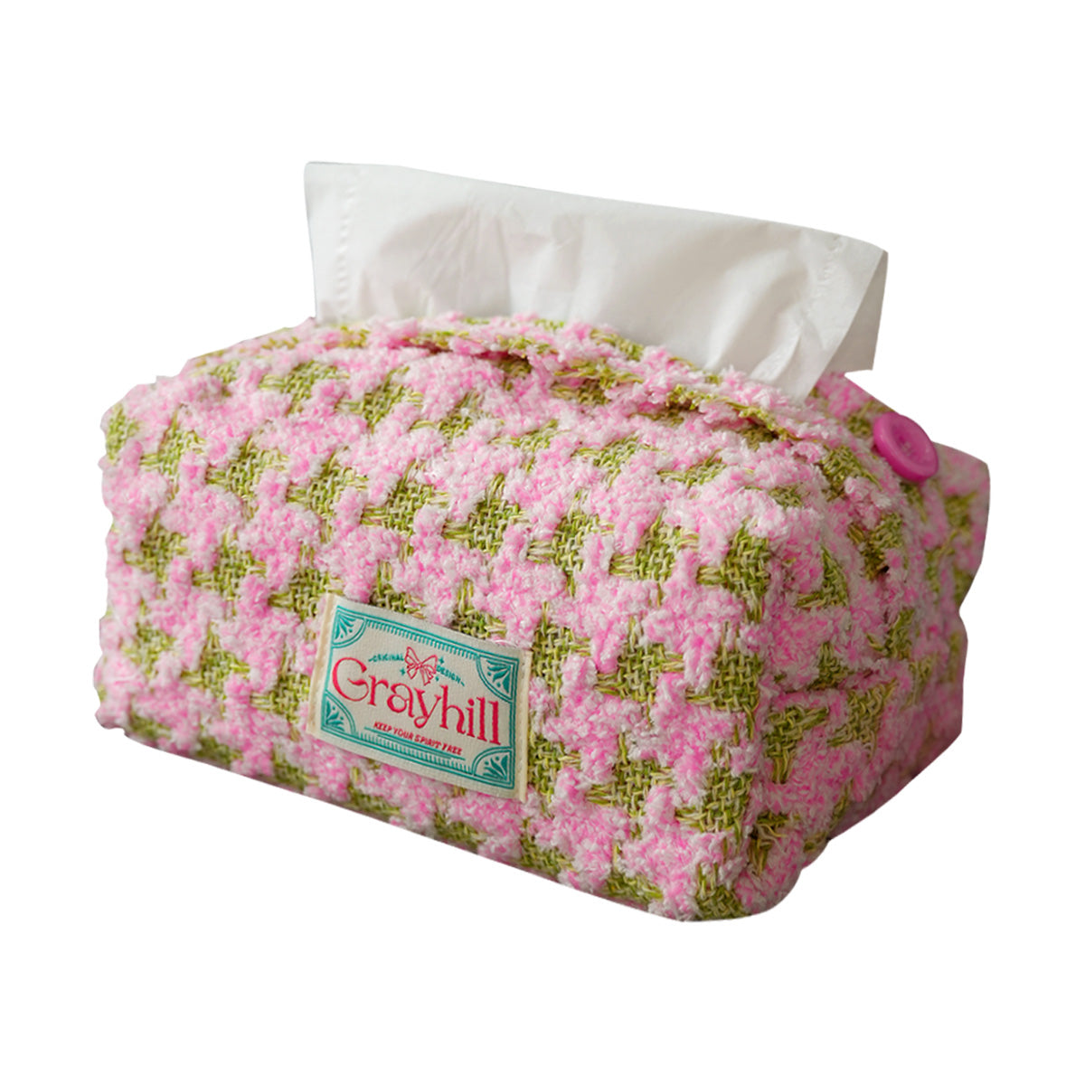 Pink Tissue Box Cover