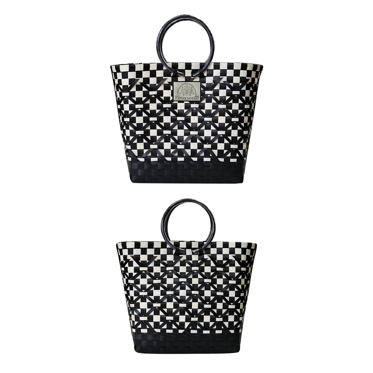 Handwoven Acrylic Tote Basket，Perfect for Market & Beach