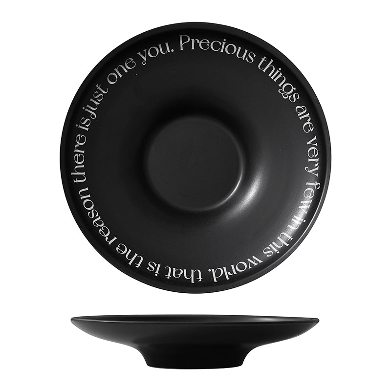 10" Dinner Plates, Premium Glossy Black Ceramic. Suitable for dessert, salad, appetizer, small lunch, breakfast, pasta. Dishwasher and microwave safe. Ideal for Michelin-level presentation.