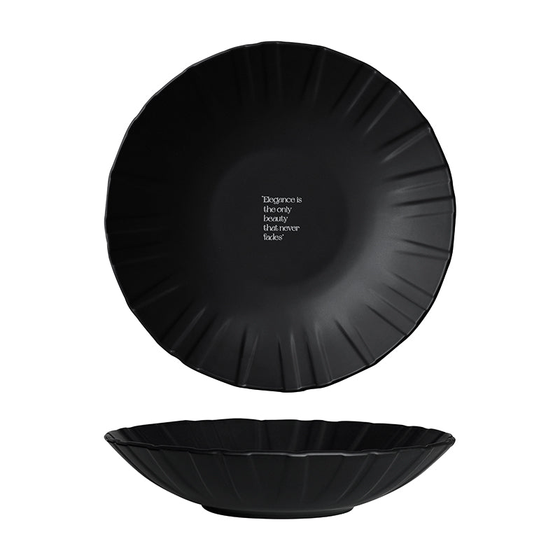 9.2" Dinner Plates, Premium Glossy Black Ceramic. Suitable for dessert, salad, breakfast, pasta, and main courses. Dishwasher and microwave safe.Ideal for Michelin-level presentation.