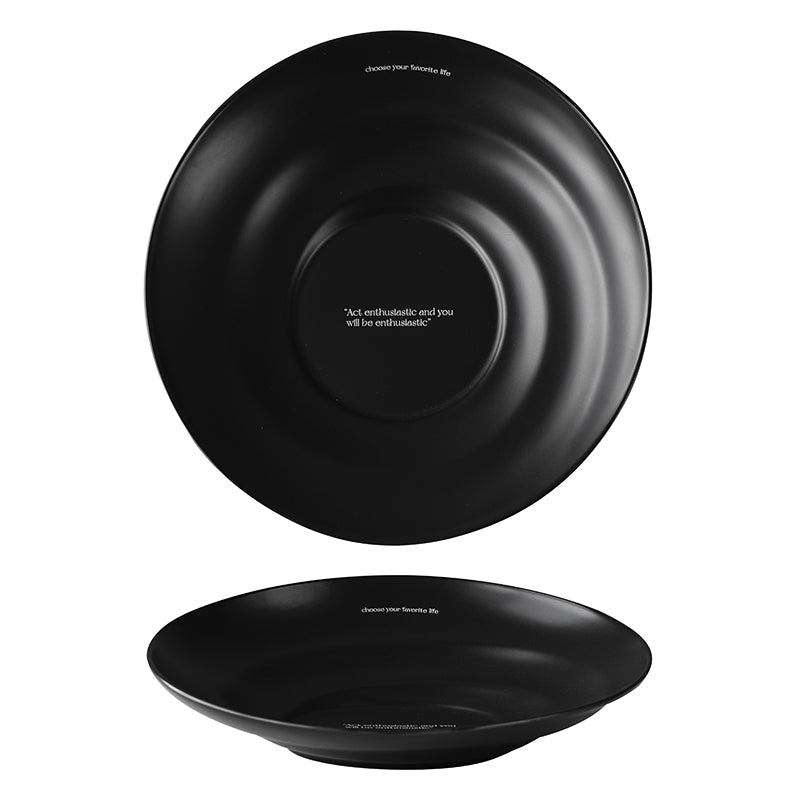 10" Dinner Plates, Premium Glossy Black Ceramic. Suitable for dessert, salad, breakfast, pasta, and main courses. Dishwasher and microwave safe.Ideal for Michelin-level presentation.
