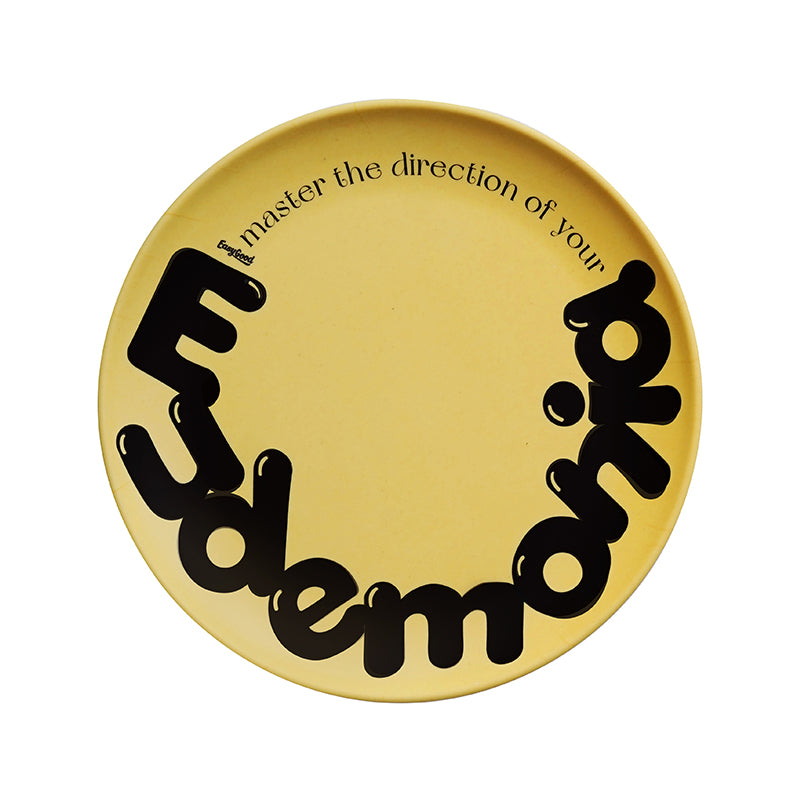 Reusable Bamboo Plates - Non-Toxic Toddler and Kids Plate, Dishwasher Safe, Not Microwavable Dinnerware, Shockproof and suitable for outdoor camping