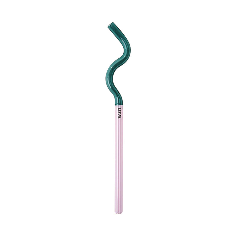 Reusable Bent Glass Straw, Colorful Borosilicate Glass Straw for Adults and Kids, Suitable for Smoothies, Milk, Water, Juice, and Coffee