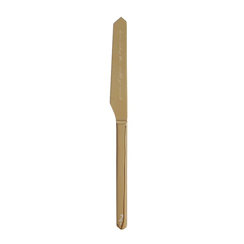 Unique & Beautiful Flatware Set - Golden Polished Stainless Steel Utensils Service For 3, with Dinner Knife, Dinner Spoon, Dinner Fork, 3 Piece Place Setting