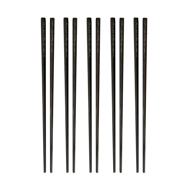 Metal Chopsticks, 5 Pairs Stainless Steel Chopstick，Non-Slip Sushi Chop sticks with Laser Engraving, Reusable Chopsticks for Cuisine