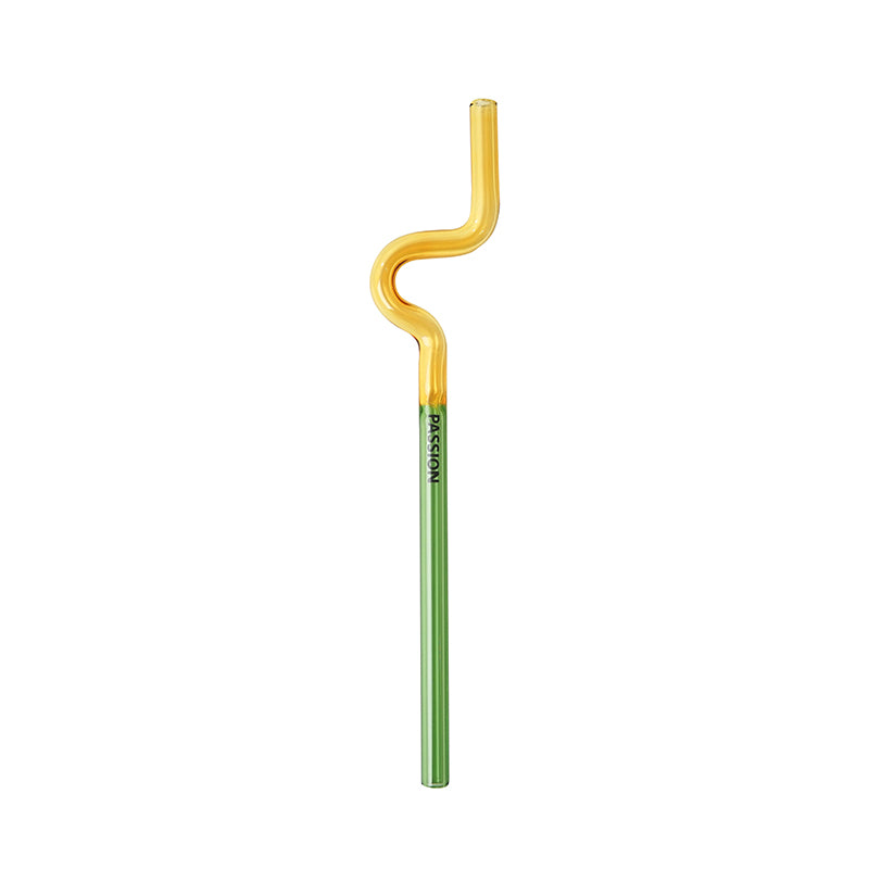 Reusable Bent Glass Straw, Colorful Borosilicate Glass Straw for Adults and Kids, Suitable for Smoothies, Milk, Water, Juice, and Coffee