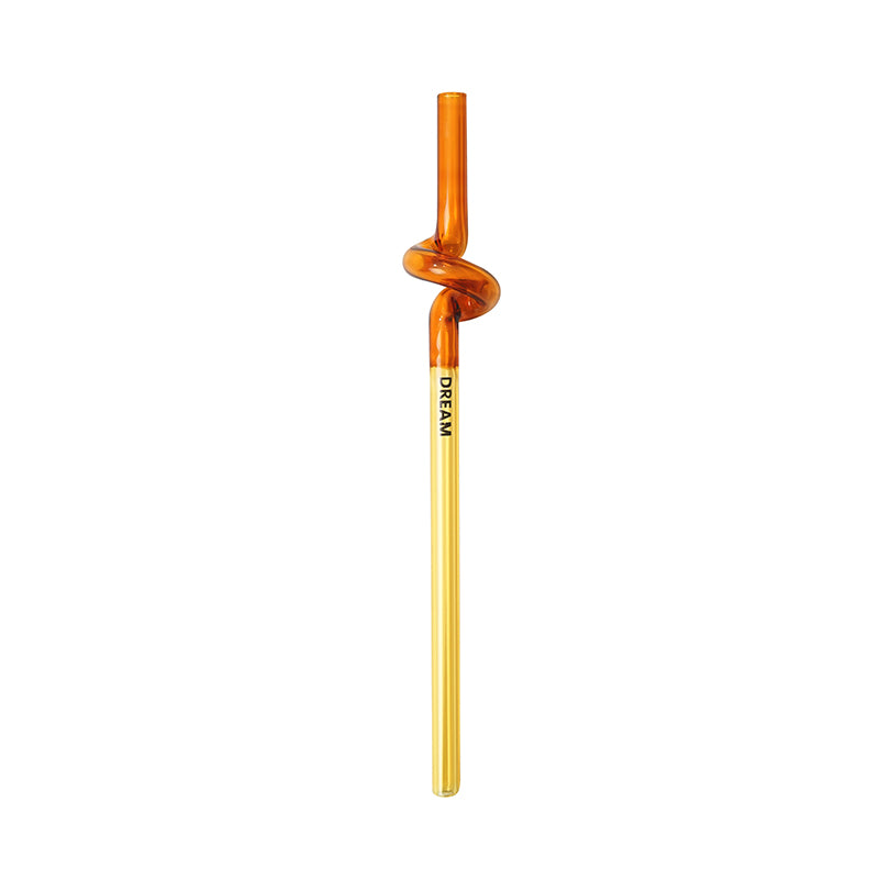 Reusable Bent Glass Straw, Colorful Borosilicate Glass Straw for Adults and Kids, Suitable for Smoothies, Milk, Water, Juice, and Coffee