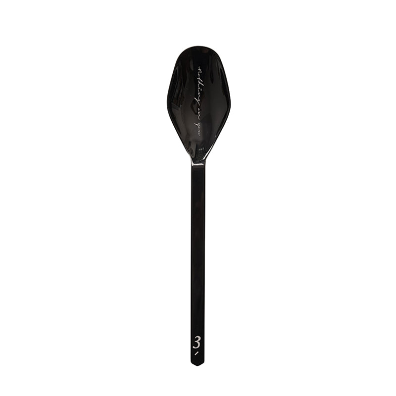 Unique & Beautiful Flatware Set - Black Polished Stainless Steel Utensils Service For 3, with Dinner Knife, Dinner Spoon, Dinner Fork, 3 Piece Place Setting