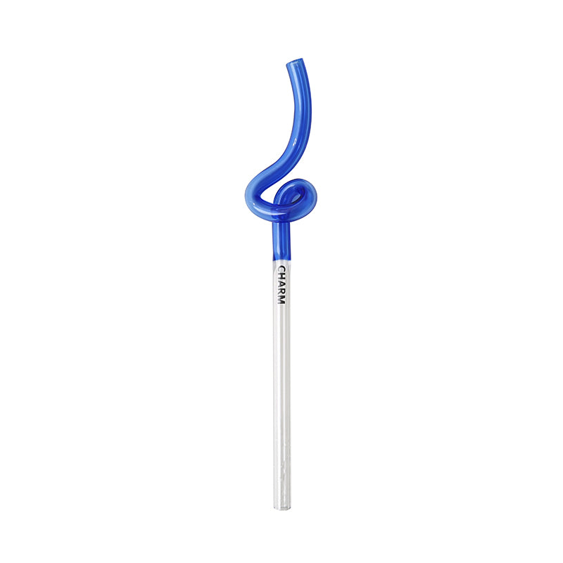 Reusable Bent Glass Straw, Colorful Borosilicate Glass Straw for Adults and Kids, Suitable for Smoothies, Milk, Water, Juice, and Coffee